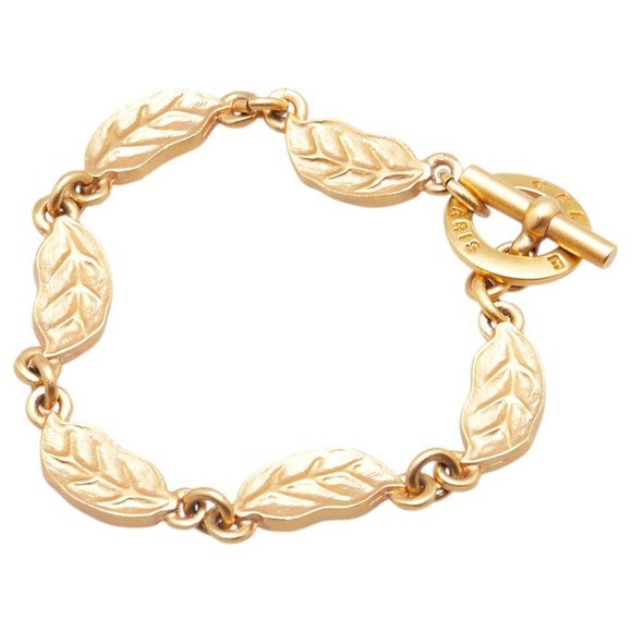 Celine Leaf Motif Chain Bracelet, Gold Plated, Women´s, CELINE,All Products : American Fashion Style Bags On Sale
